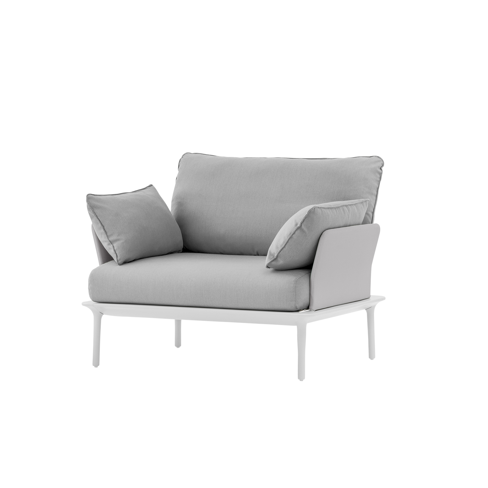 Reva nojatuoli, sivutyynyillä